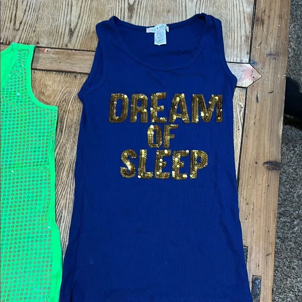 5/$20 BUNDLE 🎈 Girls size 14 Sleeveless Tops Set - Green and Navy box 5